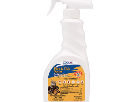 ZODIAC FLEA & TICK SPRAY FOR DOGS, CATS, PUPPIES & KITTENS (16 oz.) on Sale