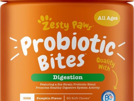 Zesty Paws Probiotic Bites with Digestive Enzymes Pumpkin Soft Chews for Dogs (12.7-oz) For Discount