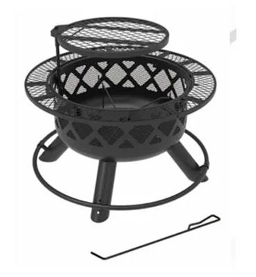 Ranch Fire Pit With Side Tables & Grill Top Online now