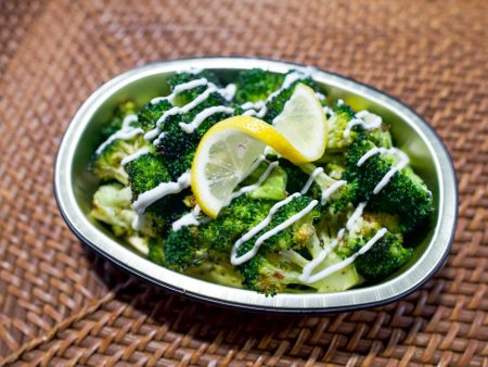 Roasted Broccoli with Lemon and Goat Cheese Drizzle Hot on Sale