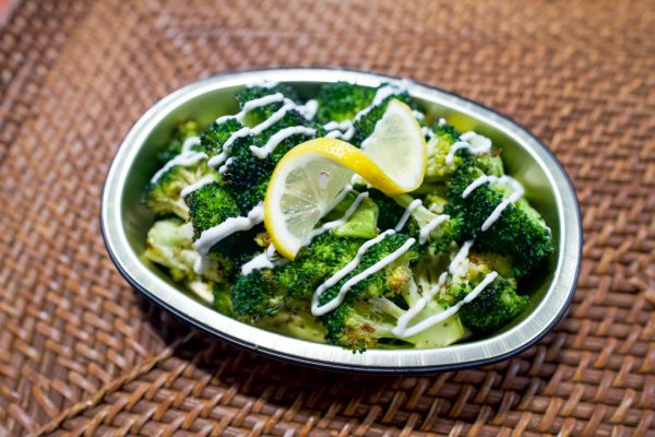 Roasted Broccoli with Lemon and Goat Cheese Drizzle Hot on Sale