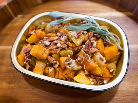 Roasted Butternut Squash with Pears and Pecans on Sale