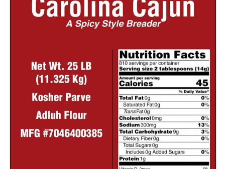 Carolina Cajun Breader - 25 pound bag Online Sale