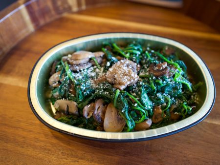 Sautéed Spinach with Sherry Mushrooms Hot on Sale