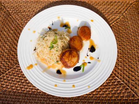 Seared Sea Scallops with Miso Rice Noodles Cheap