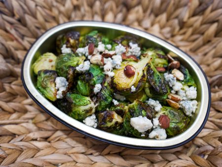 Roasted Brussel Sprouts with Bleu Cheese and Hazelnuts For Discount