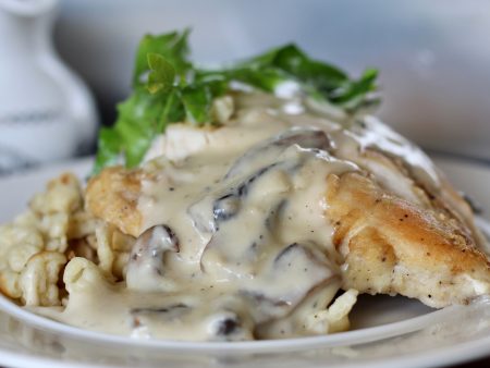 Sautéed Chicken Breast with Portobello Mushroom, Brandy Cream Sauce over Spaetzle Sale