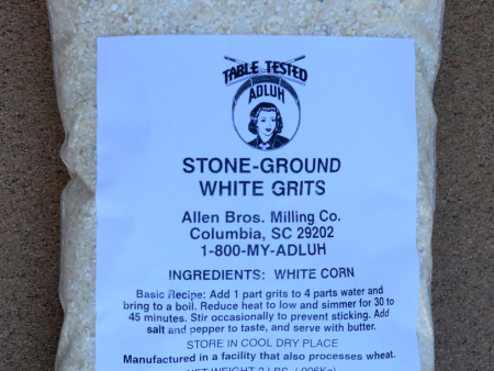 Adluh Stone Ground White Grits - 2 pound bag Fashion