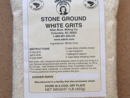 Adluh Stone Ground White Grits - 1 pound bag Online Sale