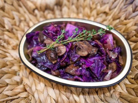 Roasted Mushrooms with Purple Cabbage and Onions Cheap