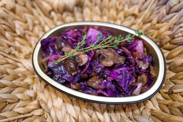 Roasted Mushrooms with Purple Cabbage and Onions Cheap