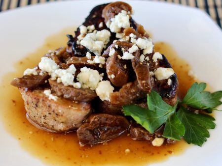 Pork Tenderloin Medallions with Bourbon-Soaked Fig Glaze and Gorgonzola Crumbles Online