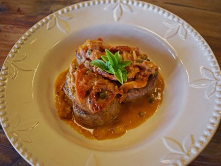 Seared Pork Tenderloin Medallions with Sundried Tomato Bacon Sauce Discount