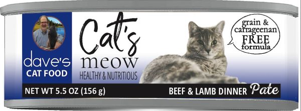 Dave s Cat’s Meow Beef with Lamb Dinner Canned Cat Food Online now