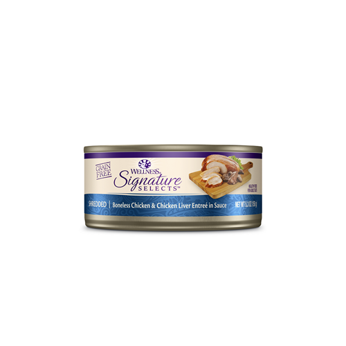 Wellness Signature Select Shredded White Meat Chicken with Chicken Liver Entree in Sauce Canned Cat Food Sale