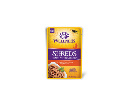 Wellness Healthy Indulgence Shreds With Skipjack Tuna & Shrimp in Light Sauce Pouch Cat Food Cheap