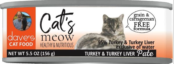 Dave s Cat’s Meow 95% Turkey & Turkey Liver Canned Cat Food Supply