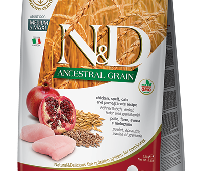 Farmina Natural & Delicious Ancestral Grain Chicken and Pomegranate Adult Medium & Maxi Dry Dog Food Fashion