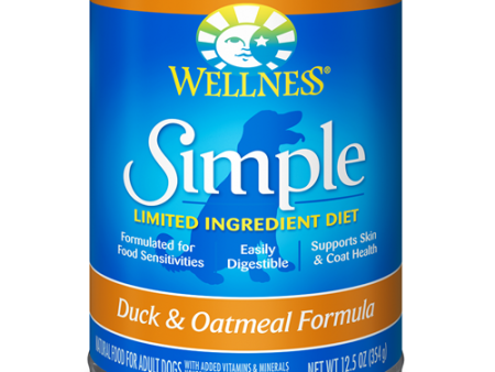 Wellness Simple Limited Ingredient Diet Duck and Oatmeal Canned Dog Formula Hot on Sale