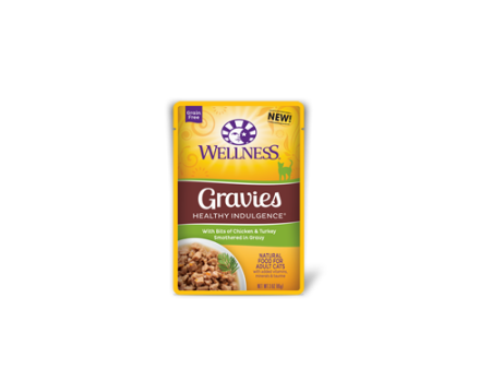 Wellness Healthy Indulgence Gravies with Bits of Chicken & Turkey Smothered in Gravy Pouch Cat Food Sale