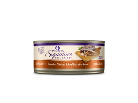 Wellness Signature Select Shredded White Meat Chicken & Beef Entree in Sauce Canned Cat Food For Sale